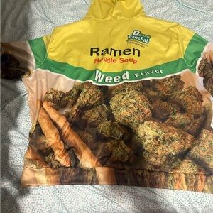 Ramen Noodle Soup "Weed Flavor" Hooded Jacket - Yellow & Green